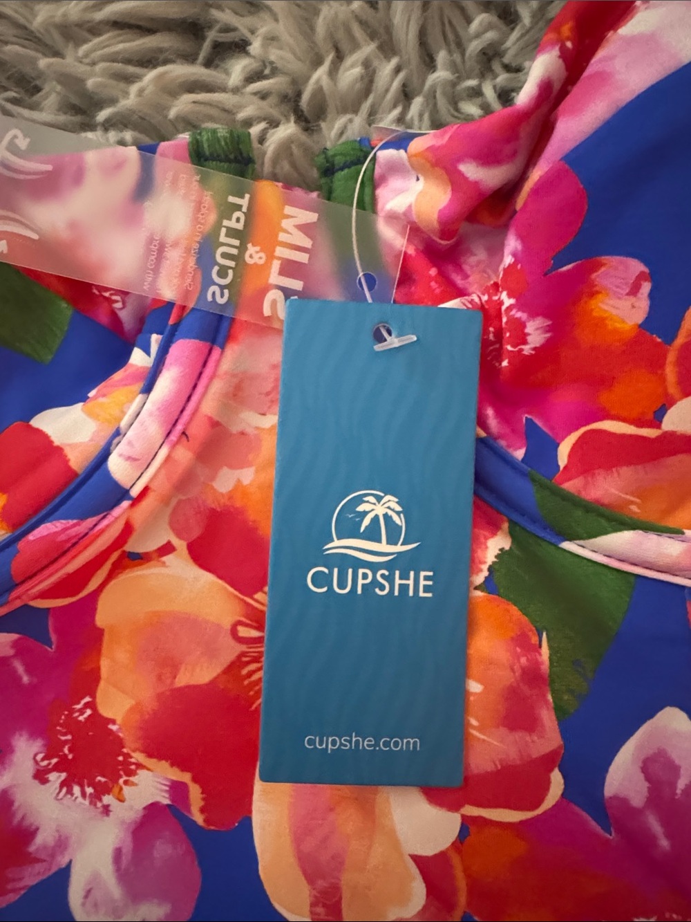 Cupshe Royal Blue Floral One-Piece Swimsuit - Picture 2 of 7